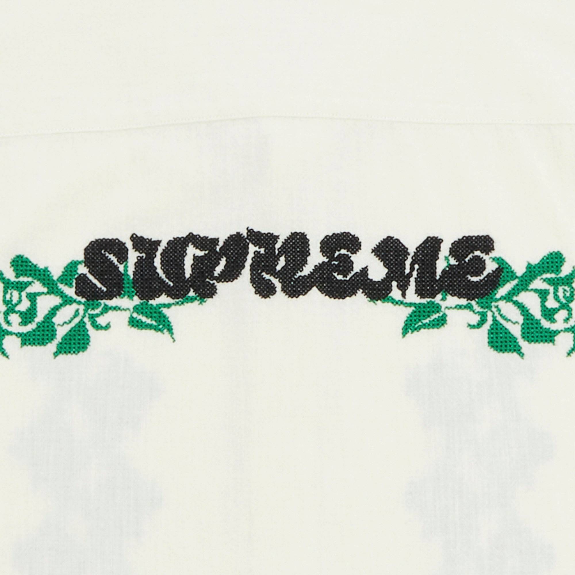 Supreme Needlepoint Short-Sleeve Shirt 'White' - 3