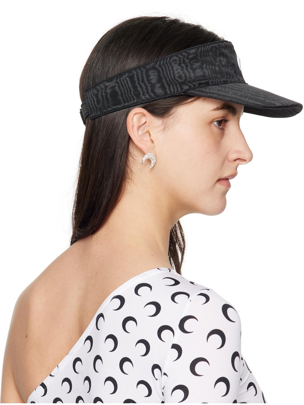 Black Recycled Moire Visor Cap - 3