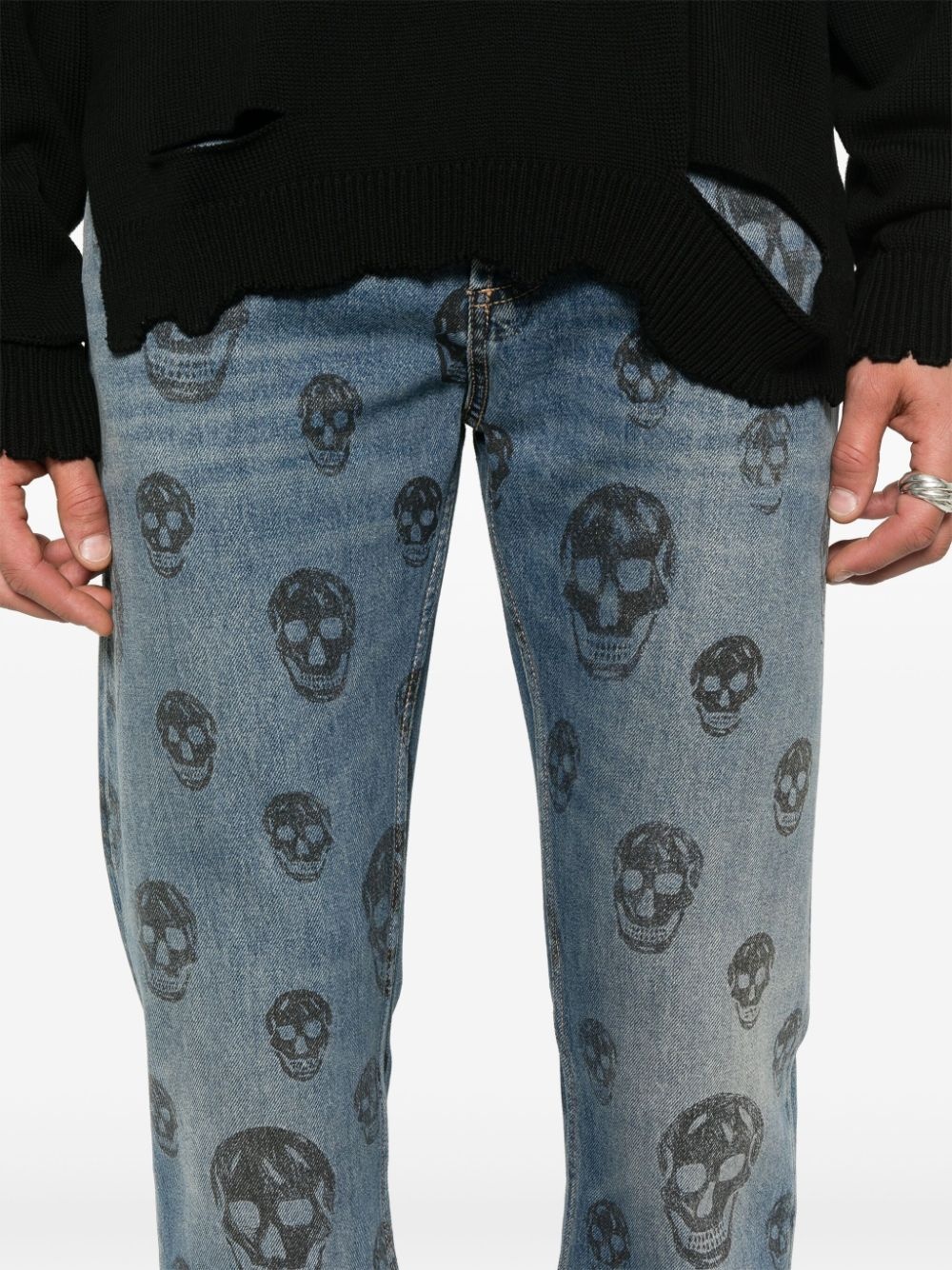 skull-print jeans - 5