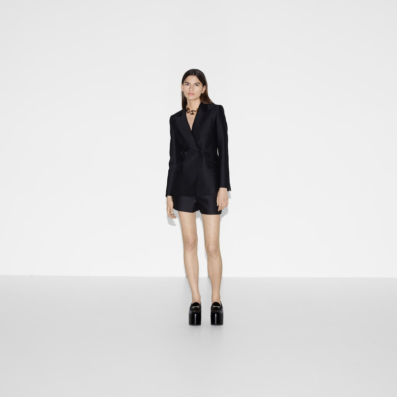 GUCCI Double-breasted wool silk jacket outlook