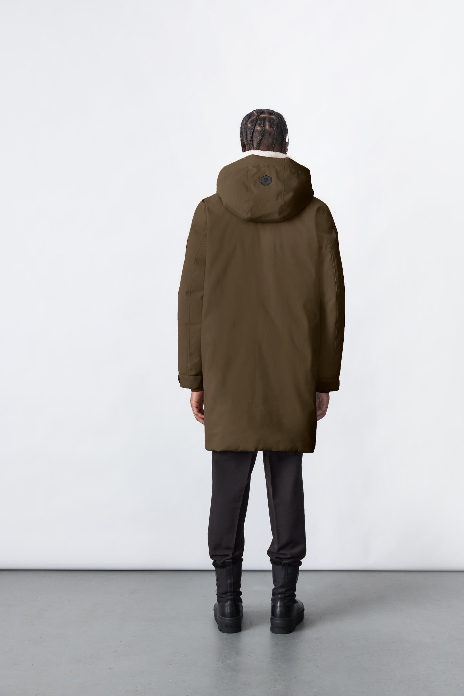 KASON Twill down parka with sheepskin lined collar for men - 4