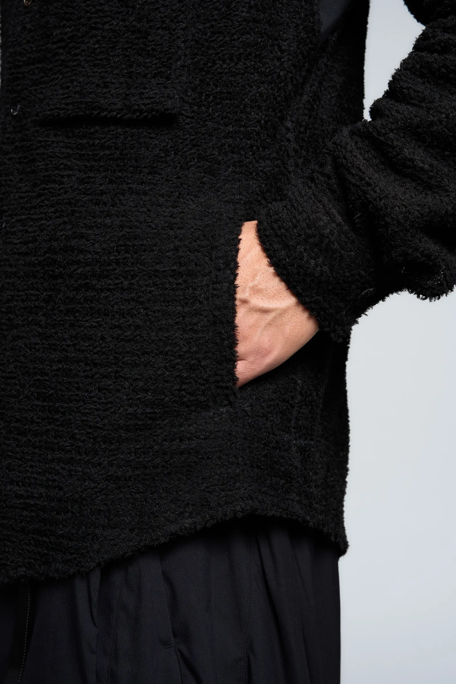 LA1-AD Lofted Knit Fiber Long Sleeve Shirt Black - 18