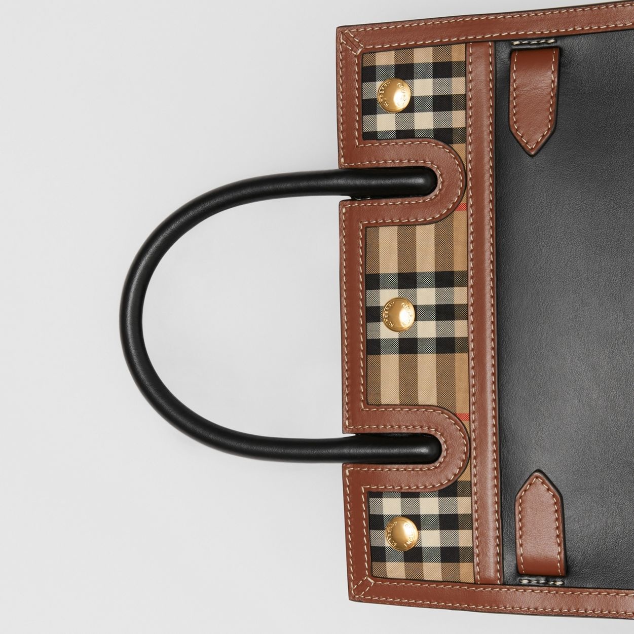 Mini Leather and Vintage Check Two-handle Title Bag - 2