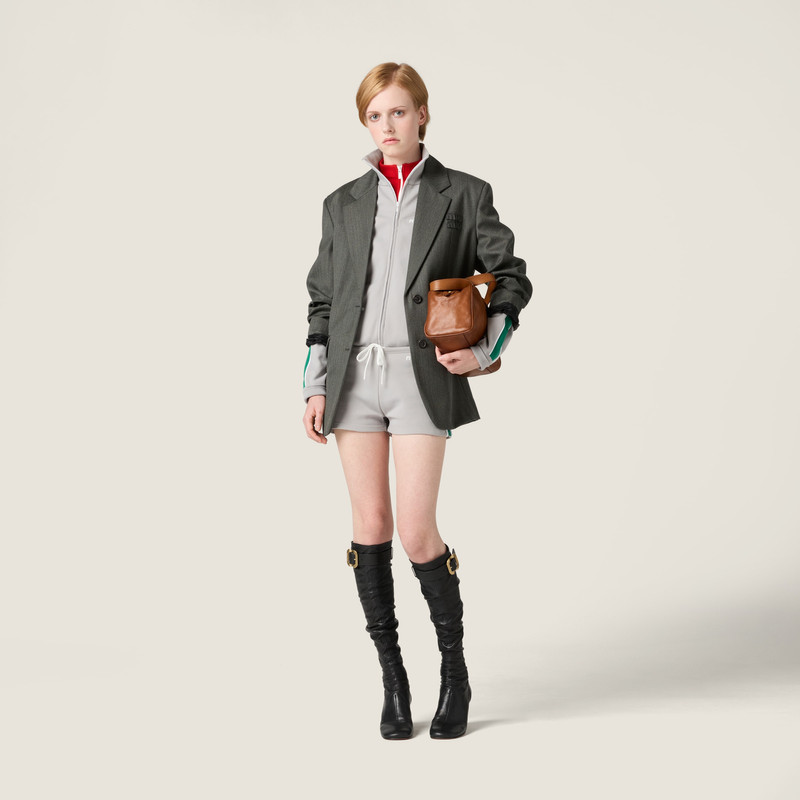 Miu Miu Cover fabric single-breasted jacket outlook