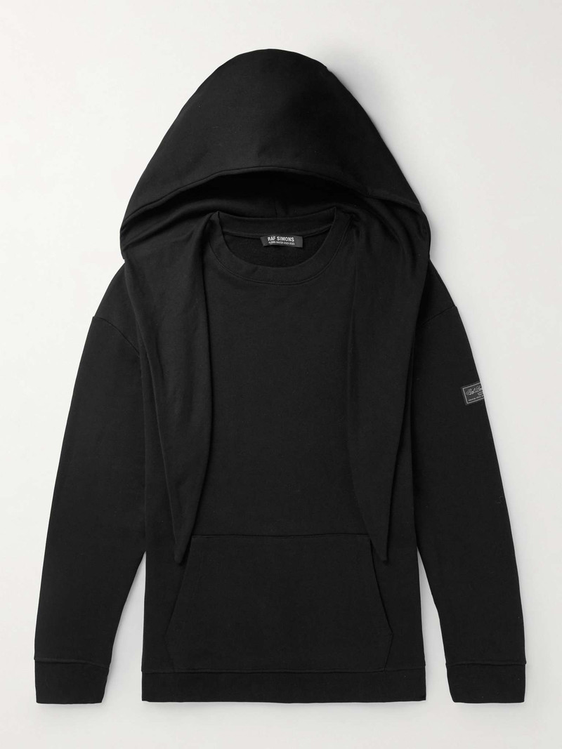 Tie-Detailed 코튼-제리 Hoodie - 1
