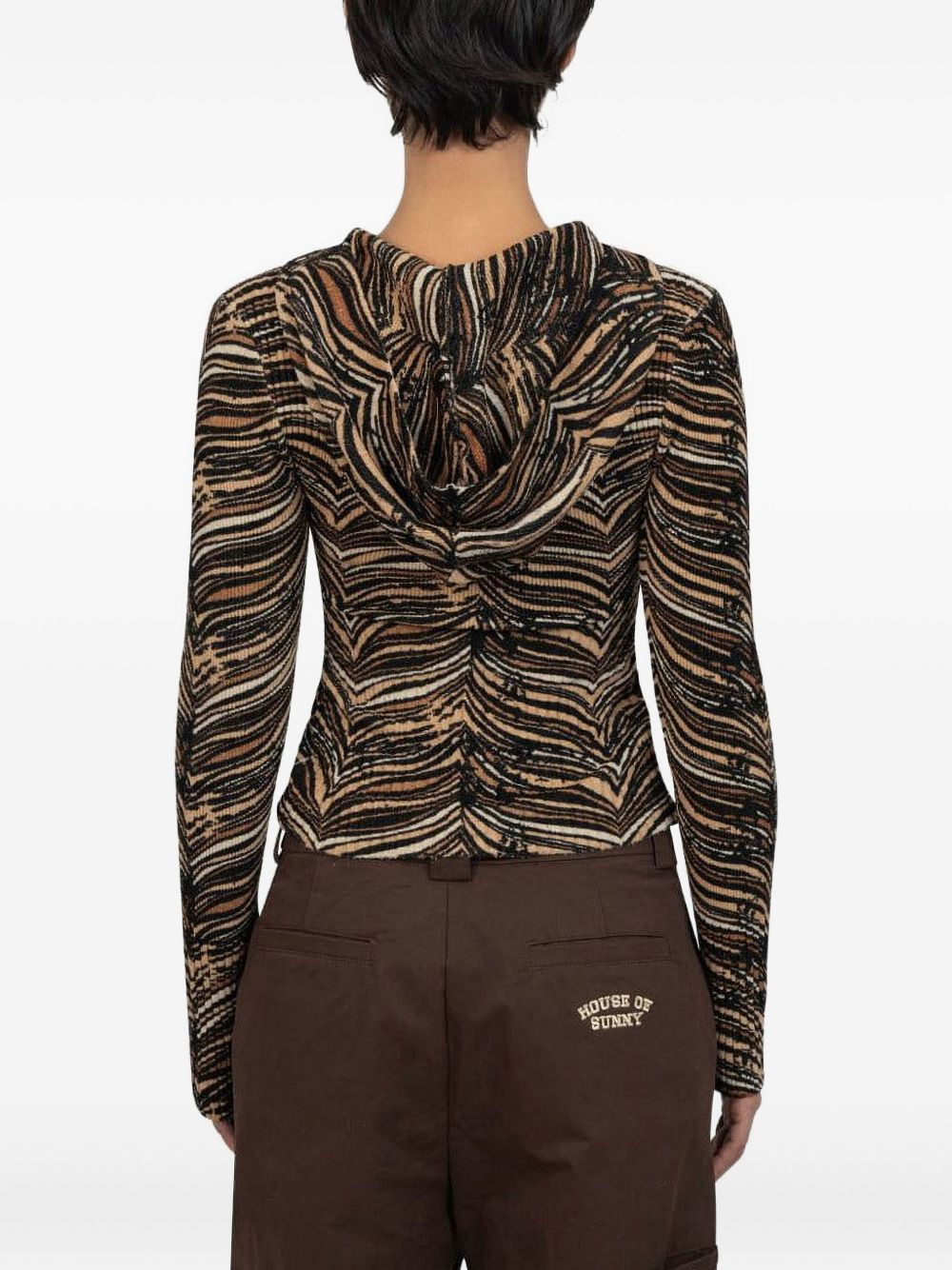 hooded zip-up knitwear - 3