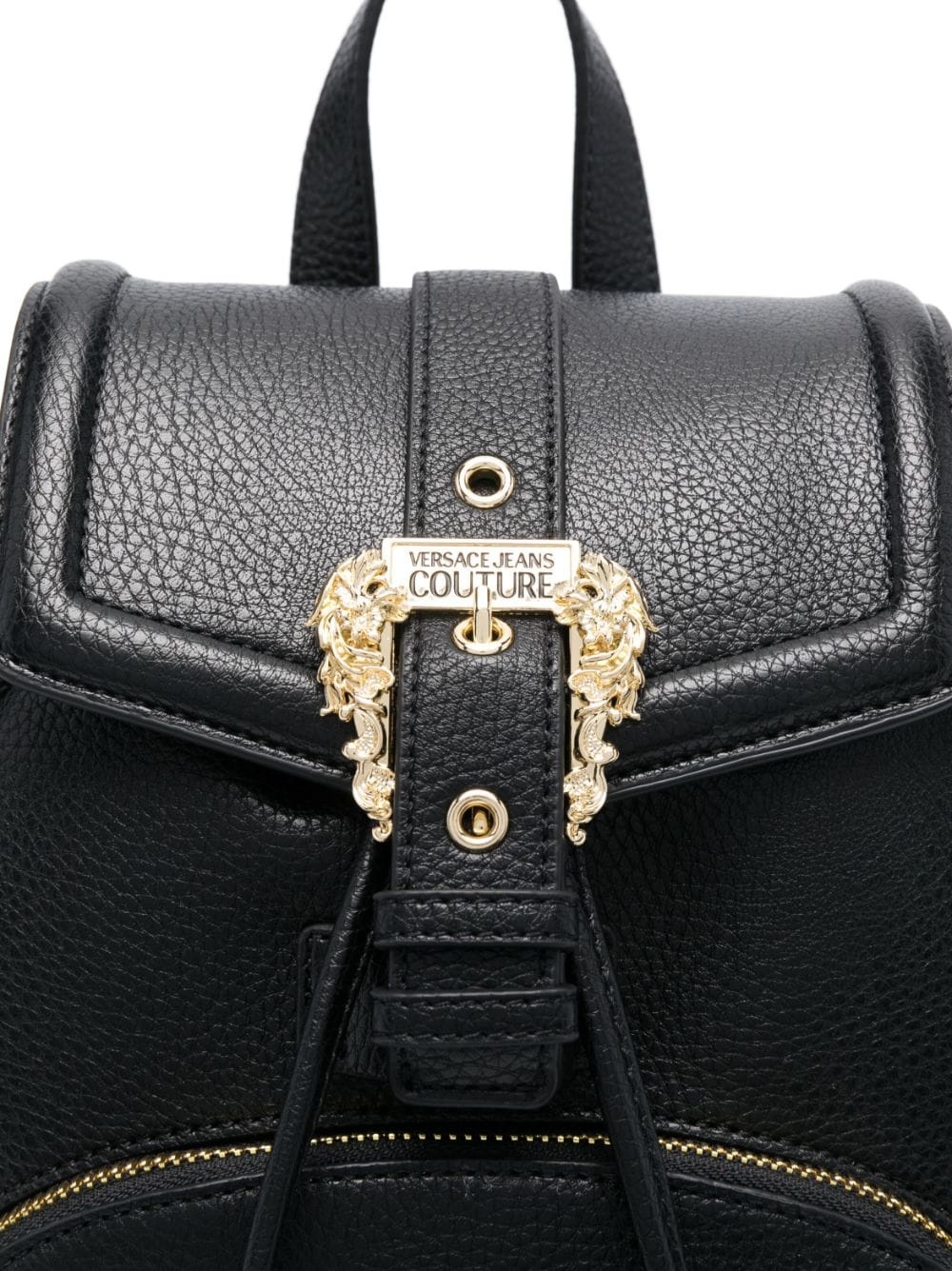 Baroque-buckle faux-leather backpack - 5