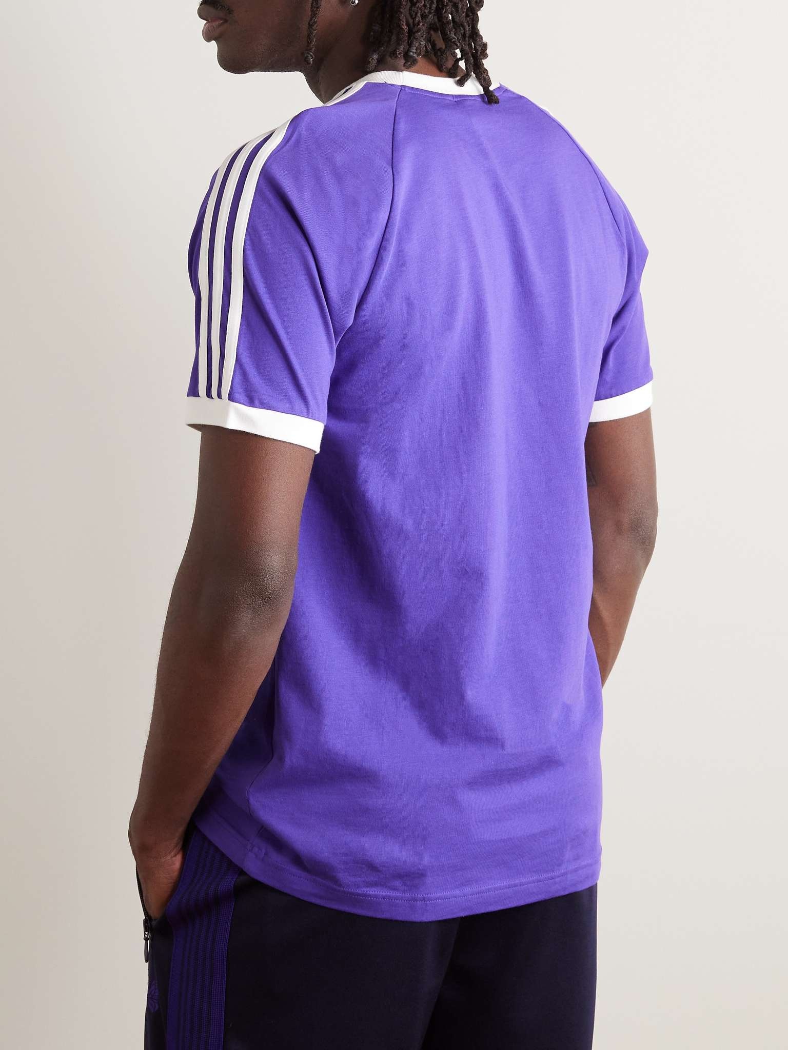 Striped Logo-Embroidered Cotton-Jersey T-Shirt - 3