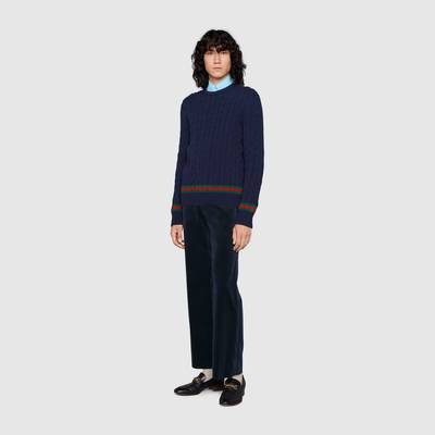 GUCCI Cable knit sweater with Web outlook