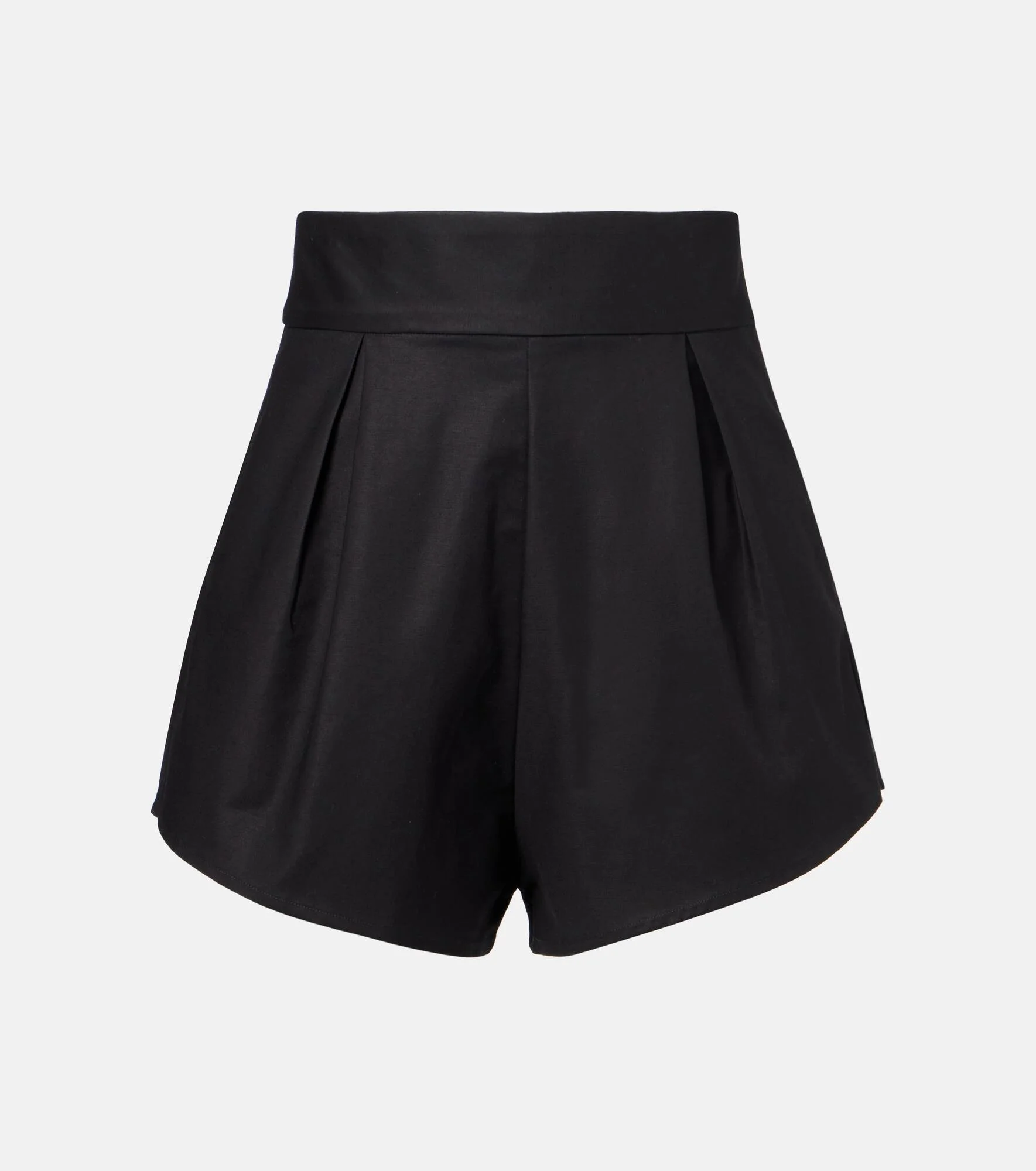 High-rise cotton-blend shorts - 1