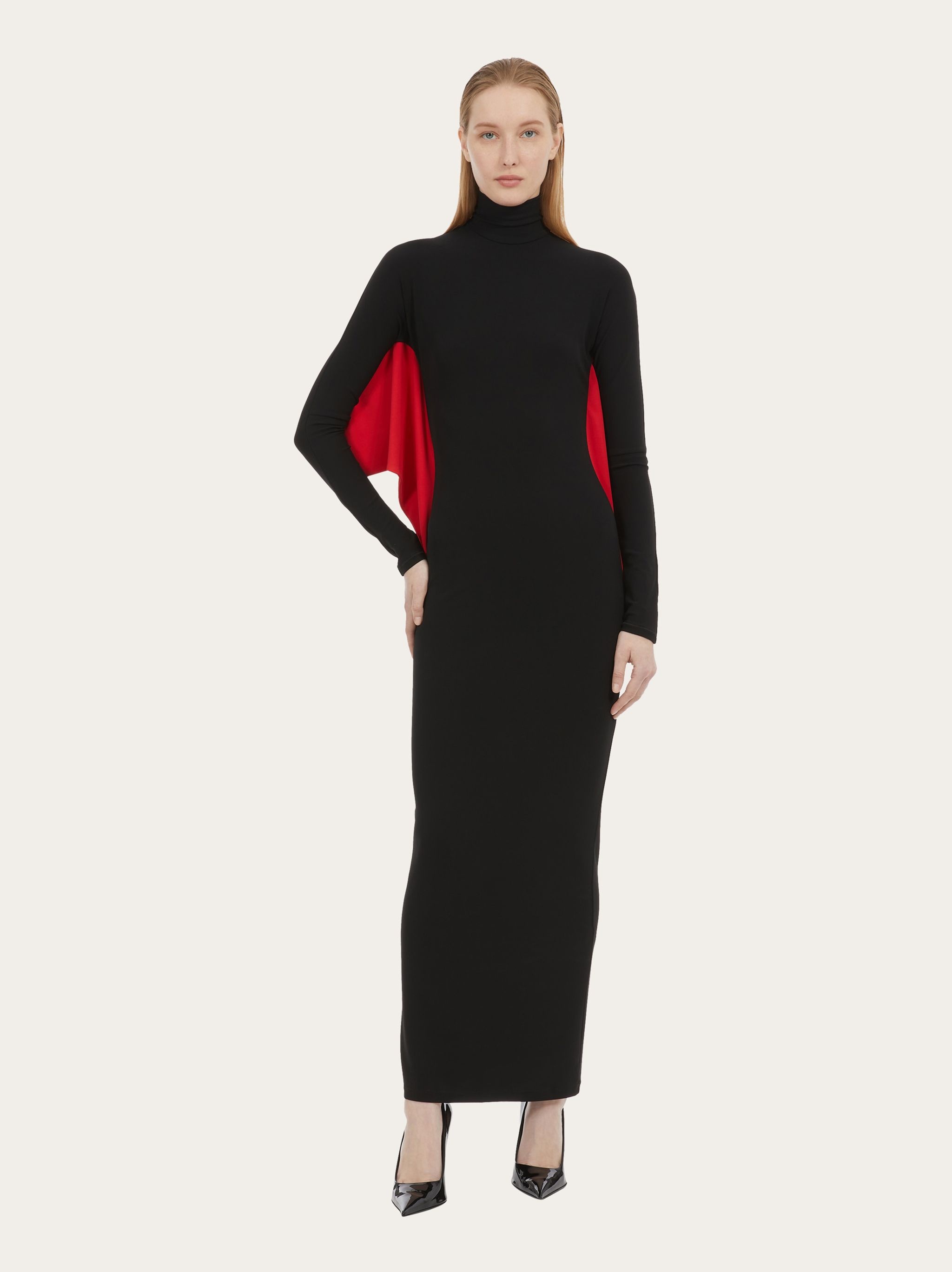 Batwing color block dress - 5