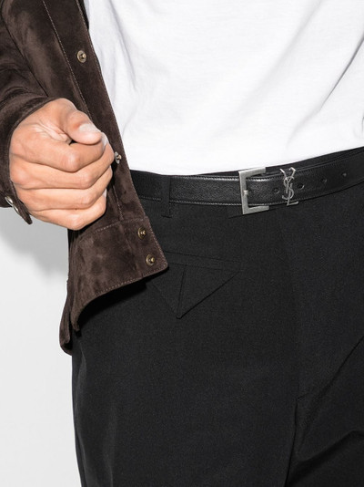 SAINT LAURENT monogram-plaque buckled belt outlook