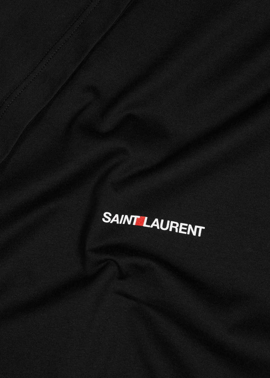 Black logo-print cotton T-shirt - 5