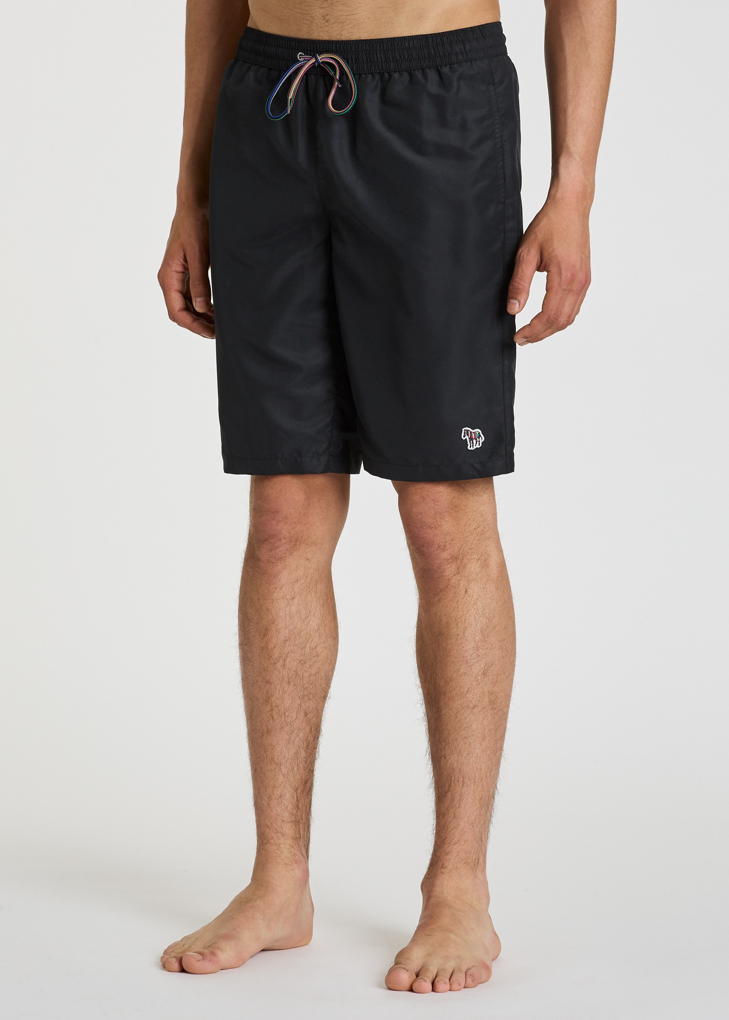 Black Zebra Logo Long Swim Shorts - 4