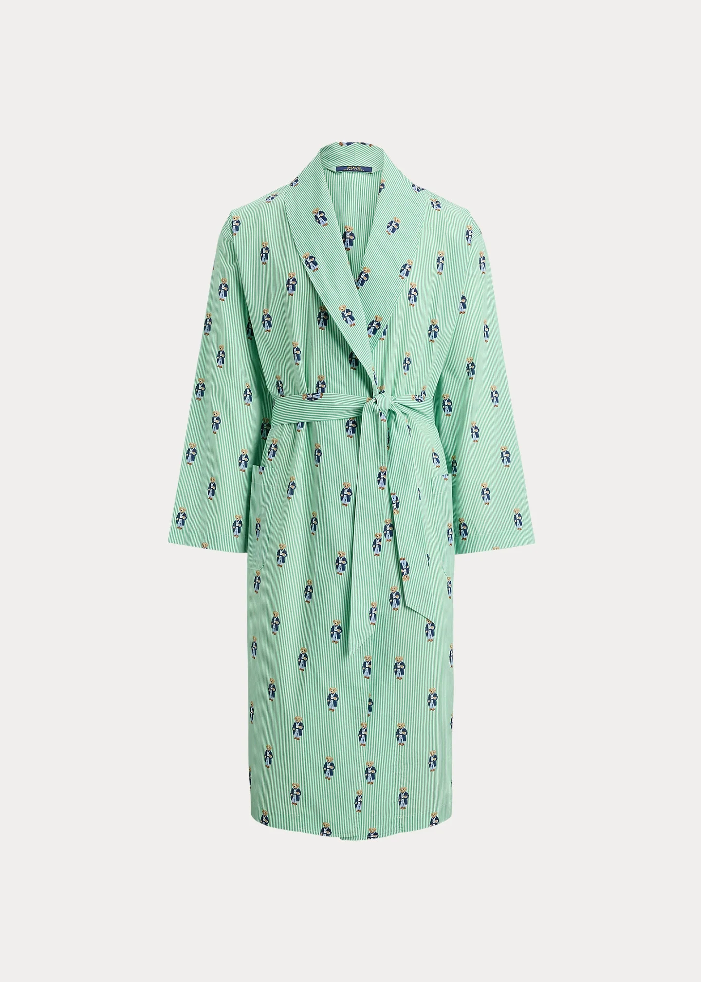 Polo Bear Striped Cotton Robe - 1