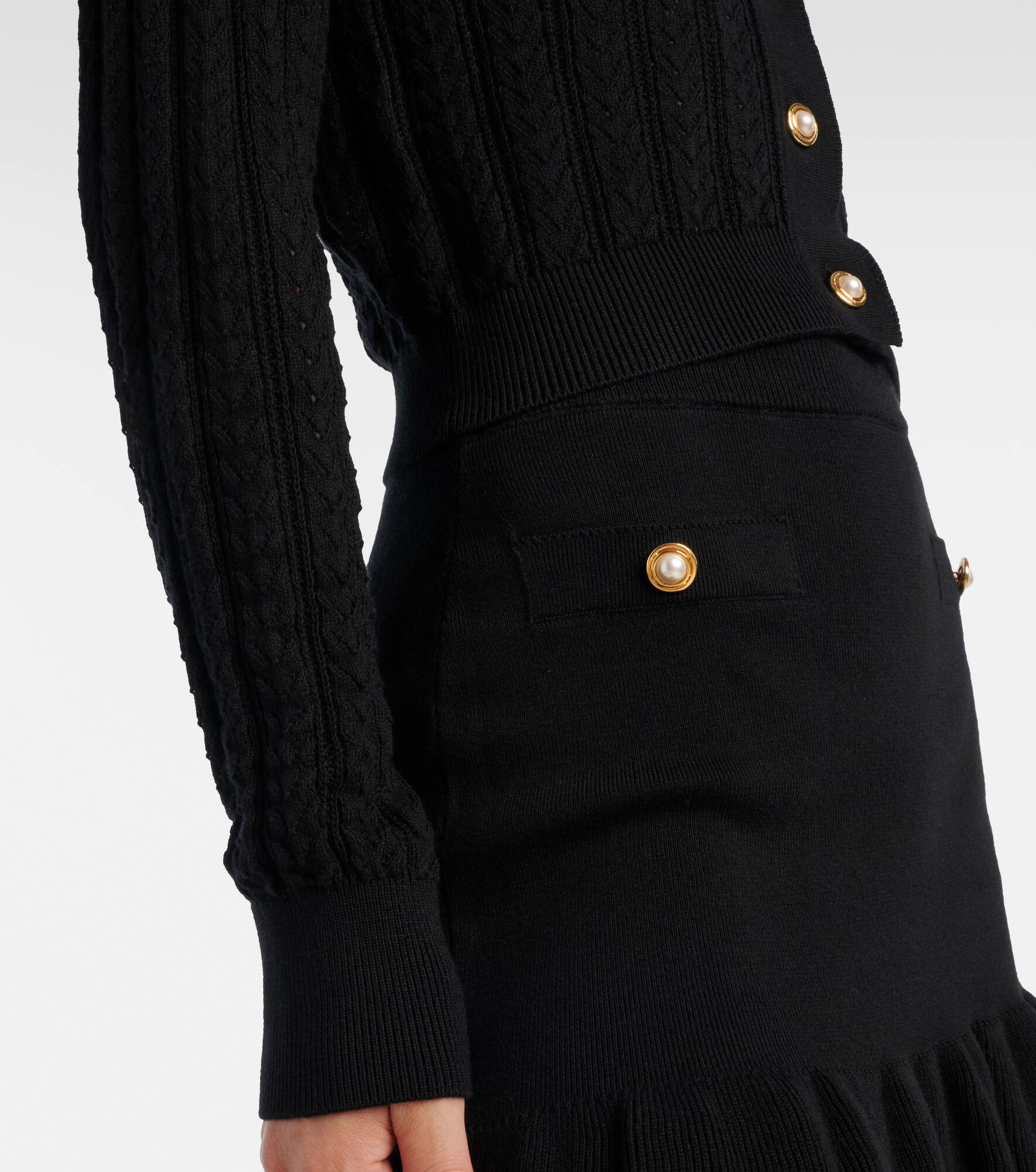 Pointelle cotton and cashmere cardigan - 5