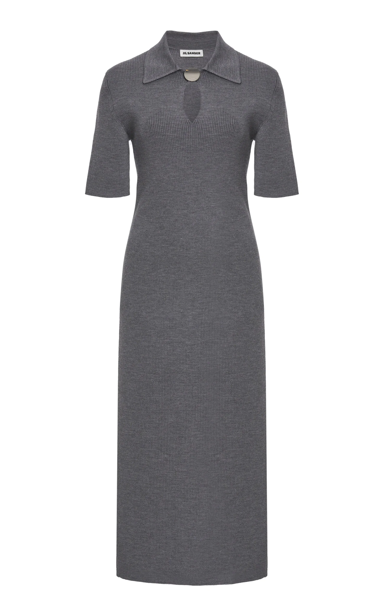 Virgin Wool Polo Dress grey - 1
