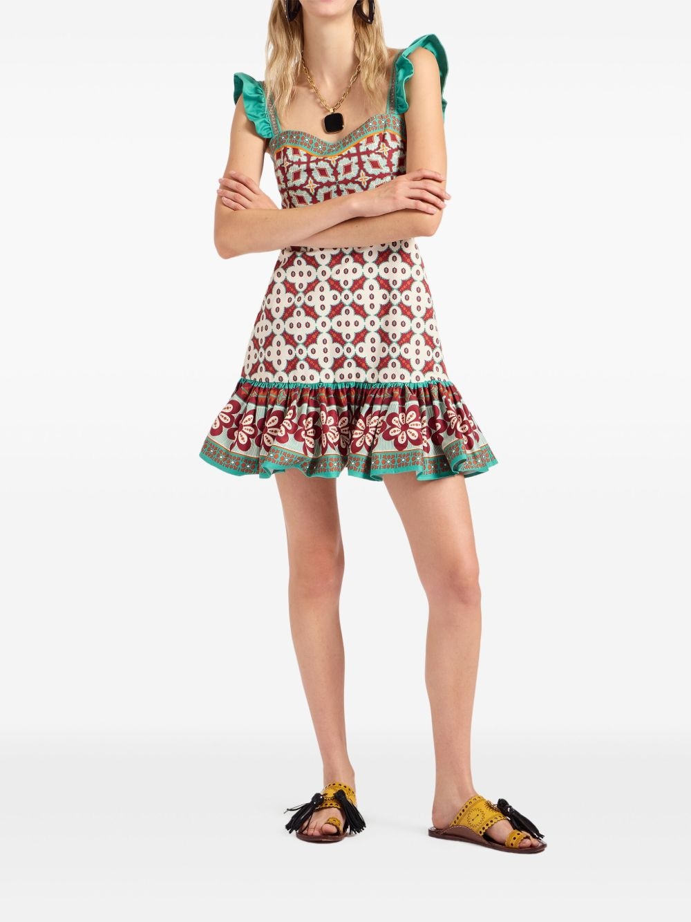 Gingerbread ruffled printed mini dress - 2