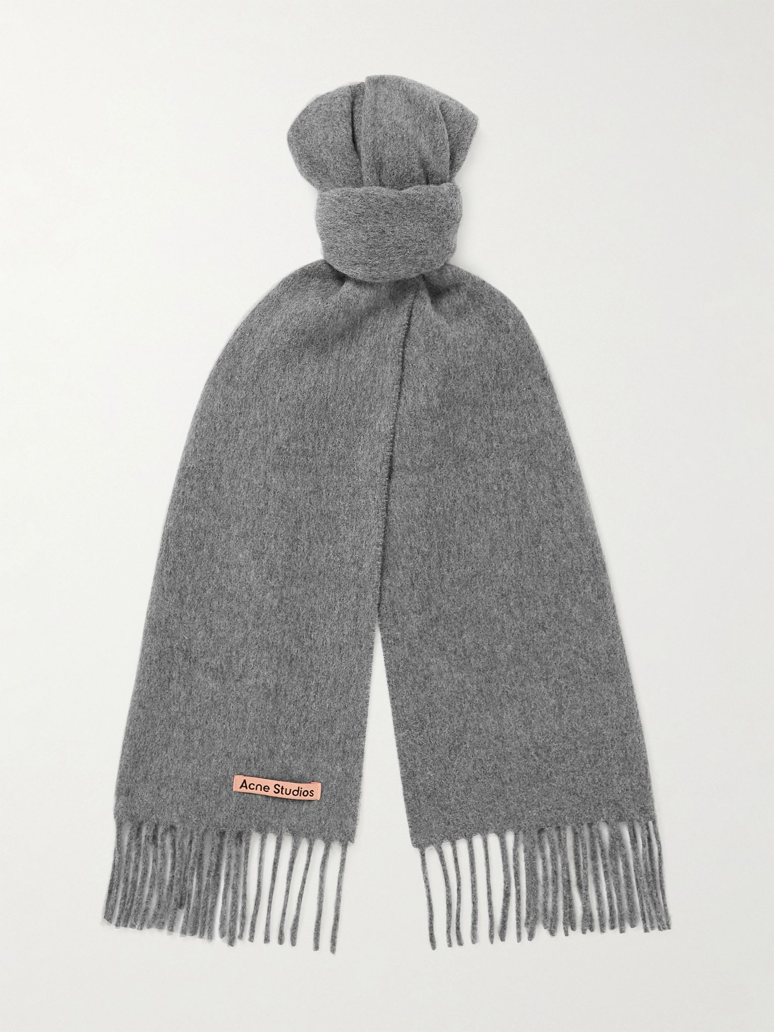 Canada Skinny Wool Scarf Gray - 1