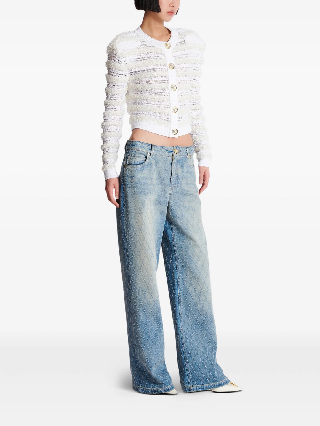 Quilted Straight Light Jeans - 3