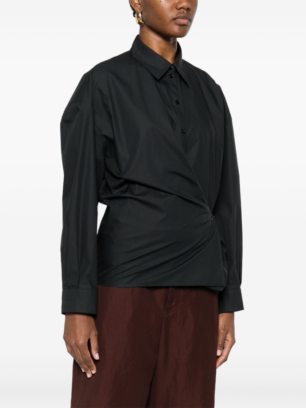 straight-collar twisted shirt - 3