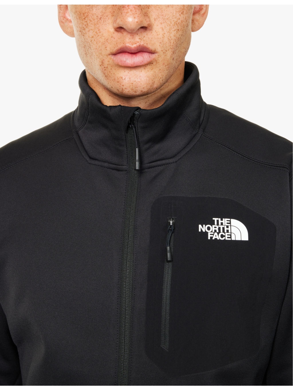 Crest branded zip-front stretch-weave sweatshirt - 5