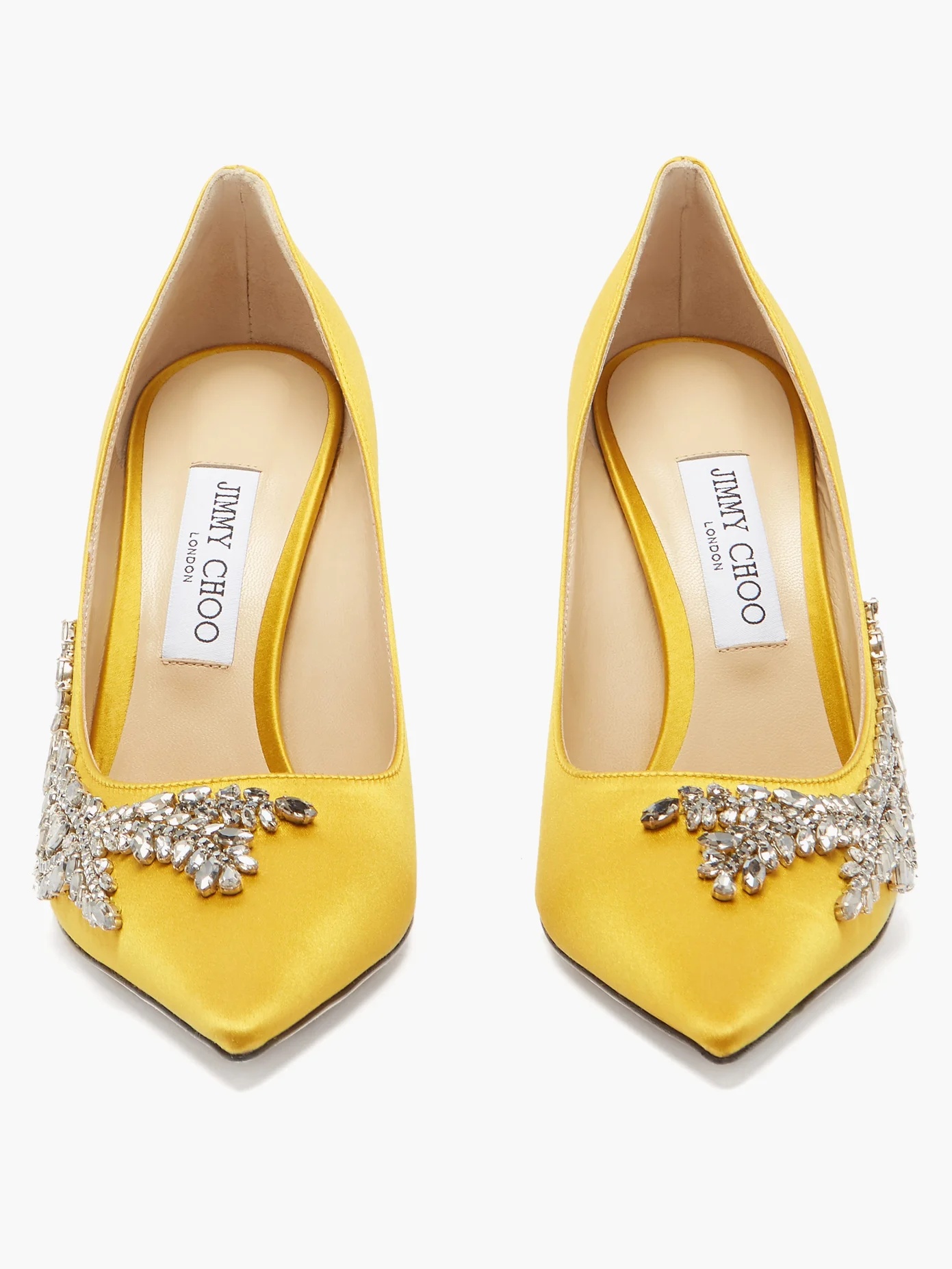 Love crystal-embellished satin pumps - 5