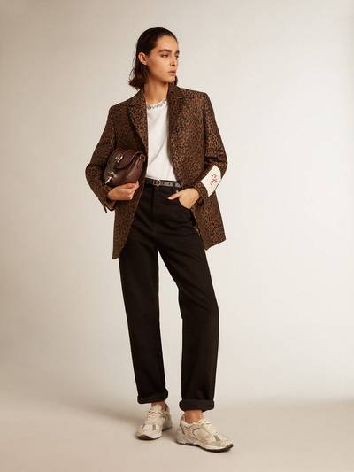 Golden Goose Golden Collection single-breasted blazer in wool with jacquard animal pattern outlook