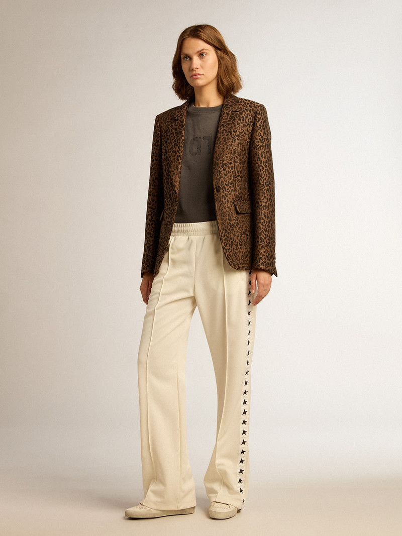 Golden Goose Golden Collection single-breasted blazer in wool with jacquard animal pattern outlook
