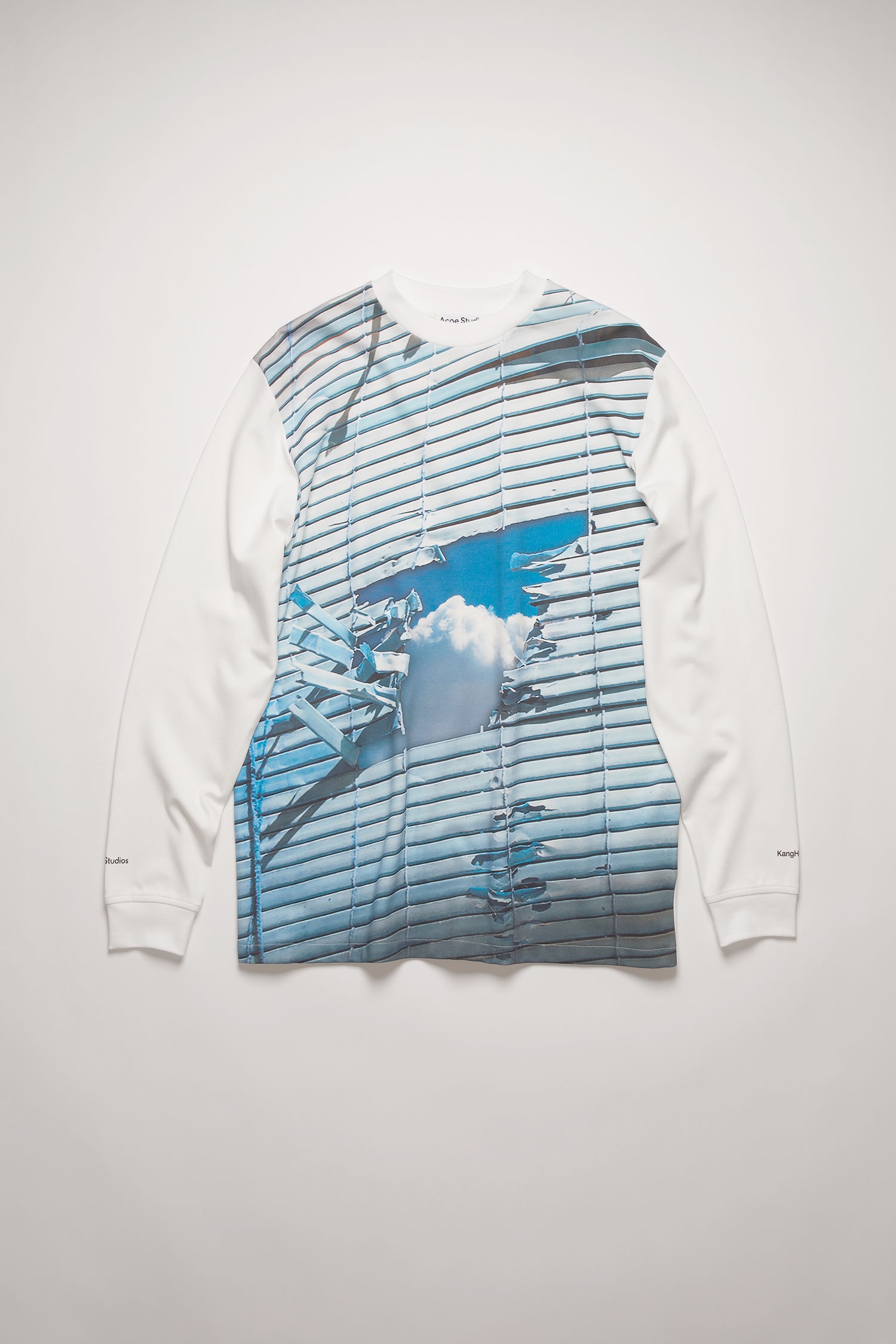 Surreal landscape-print t-shirt optic white - 5