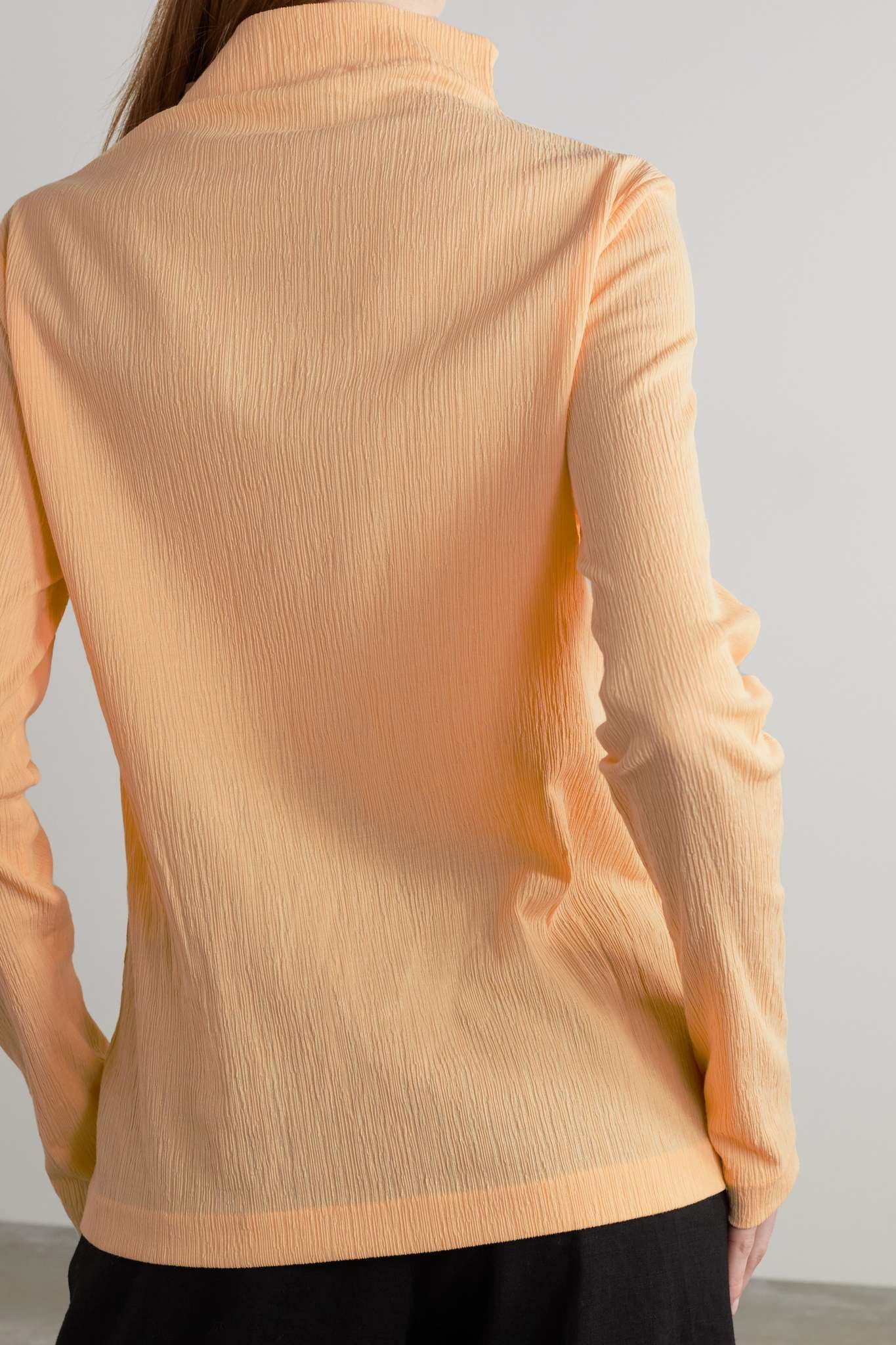 Crinkled cotton-blend jersey turtleneck top - 3