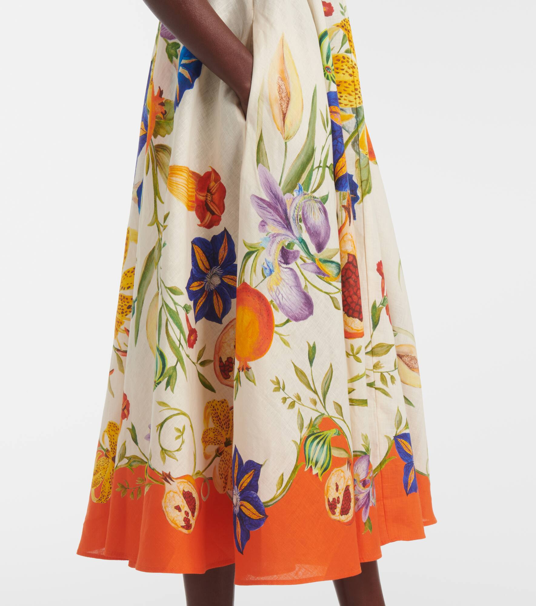 Flores floral linen midi dress - 5