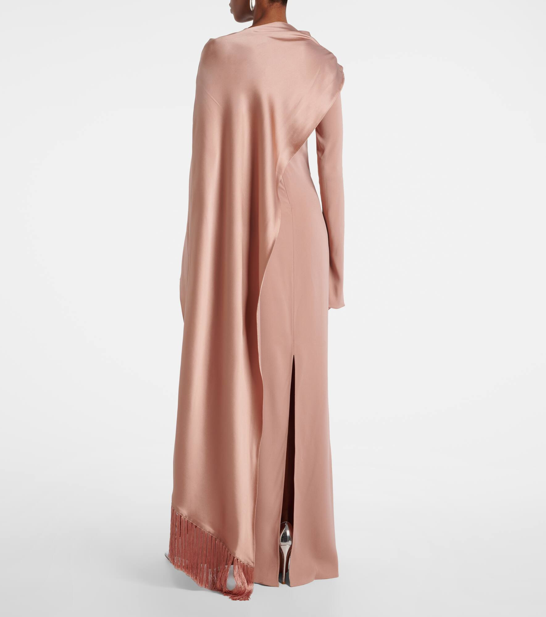 Mounia caped crêpe cady gown - 3
