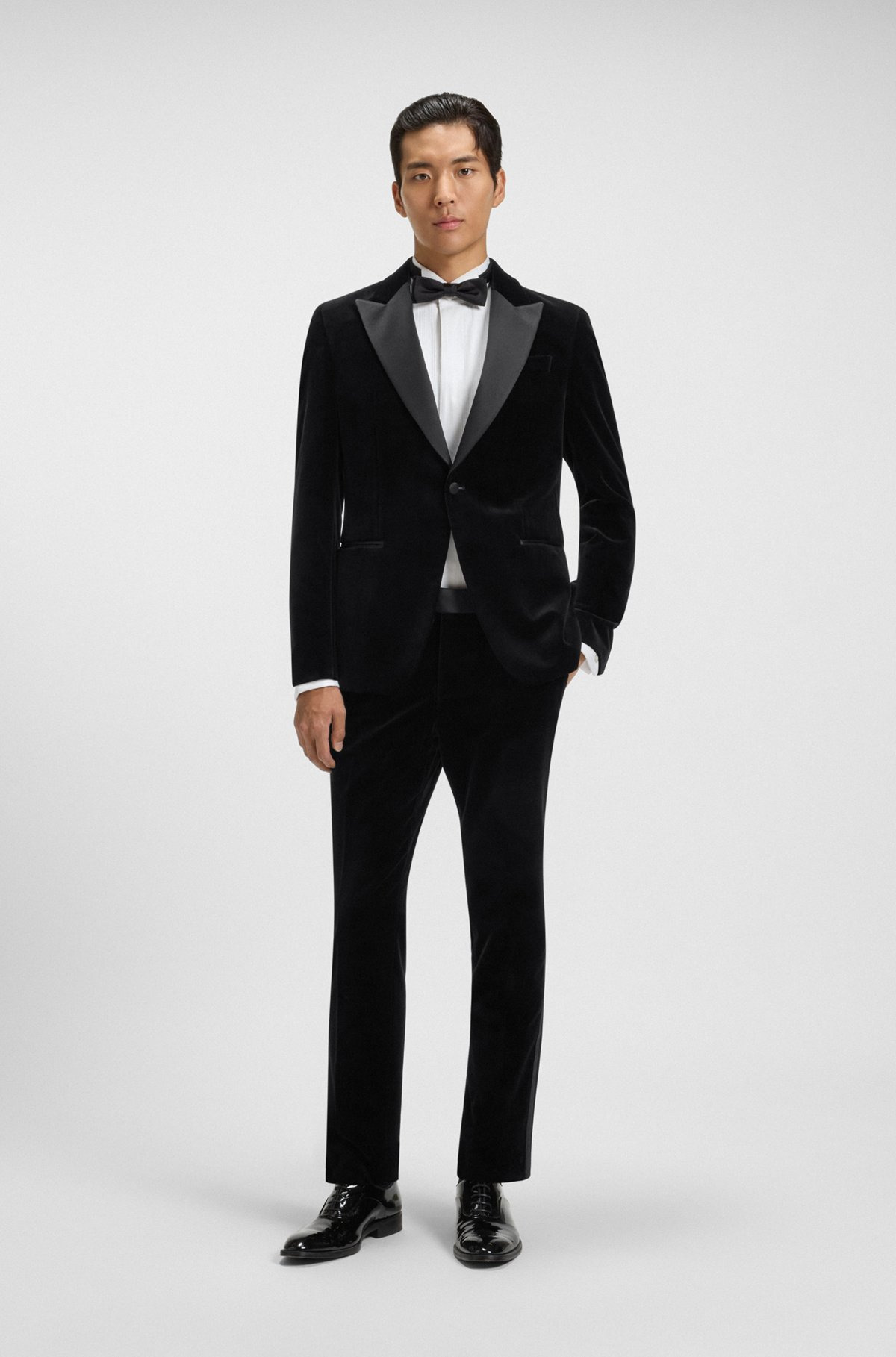 SLIM-FIT TUXEDO JACKET IN COTTON VELVET - 3