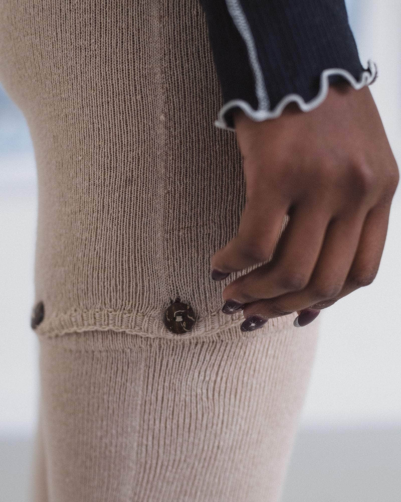 Button Tights - Linen Cotton Rib 5