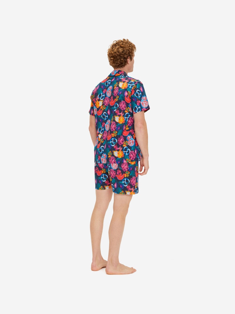Men's Short Pyjamas Ledbury 50 Cotton Batiste Navy - 4