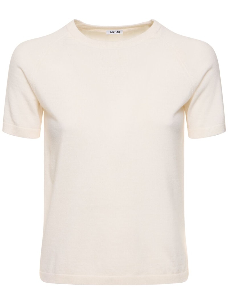 Merino wool knit crewneck t-shirt - 1