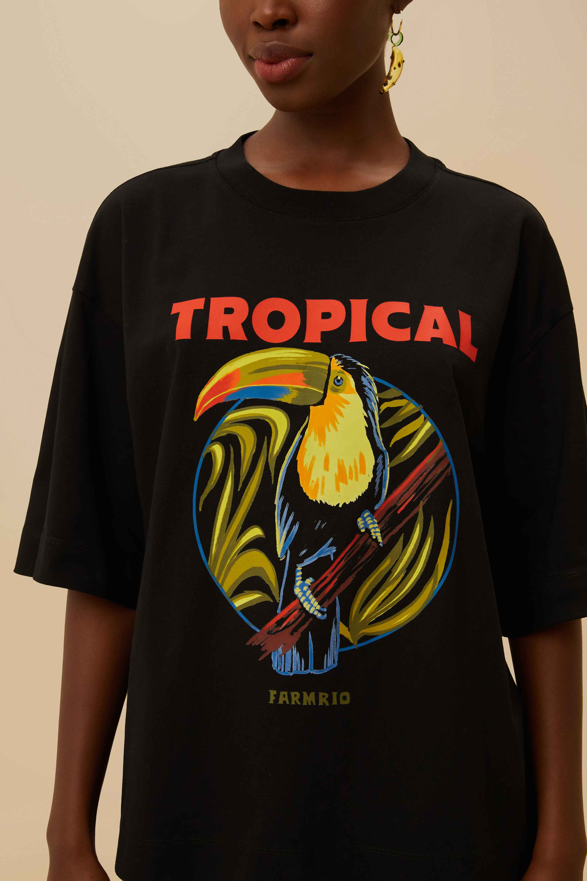 Black Tropical Organic Cotton T-Shirt - 2
