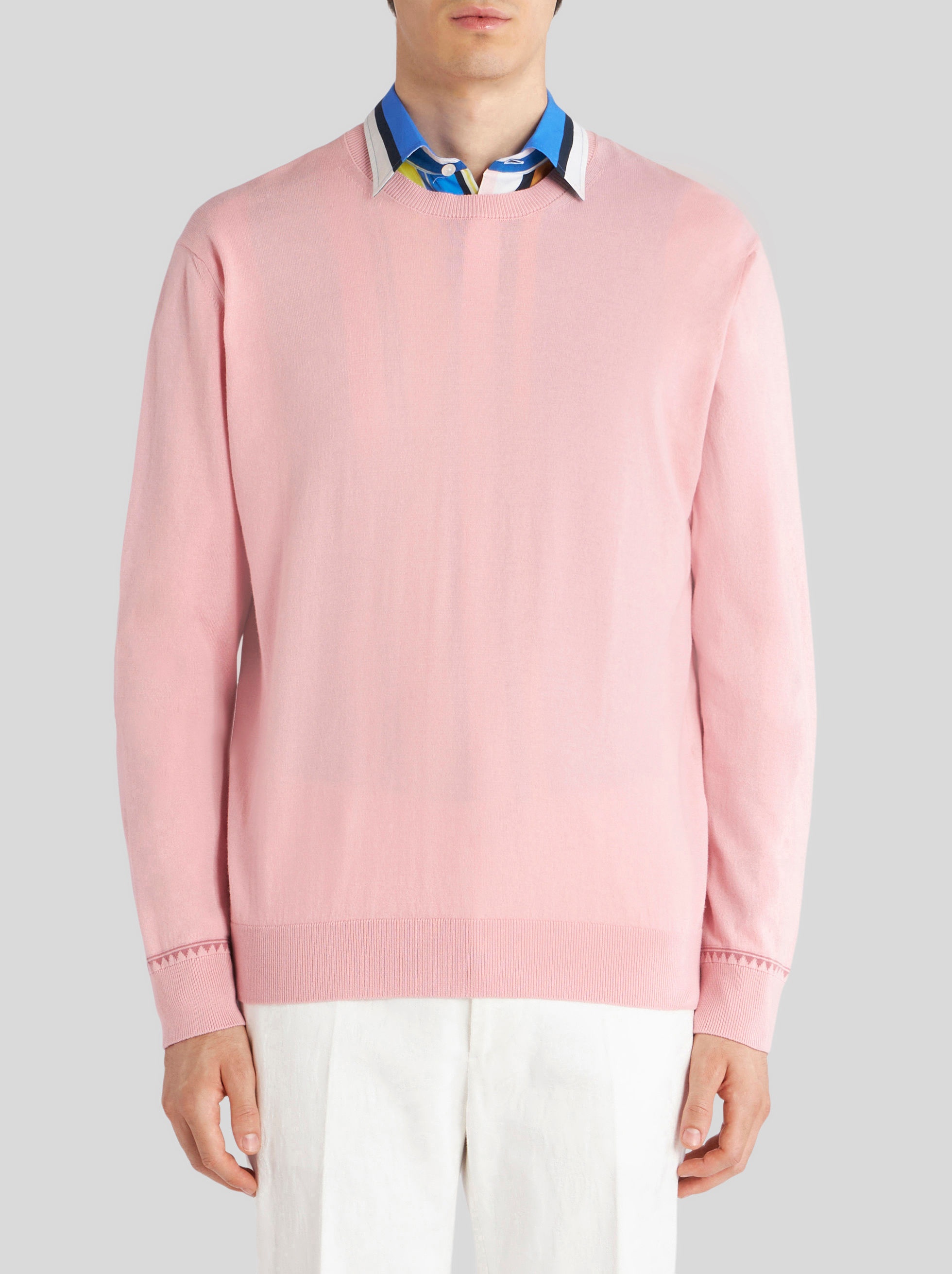 COTTON JUMPER WITH DECORATIVE GRECA - 2