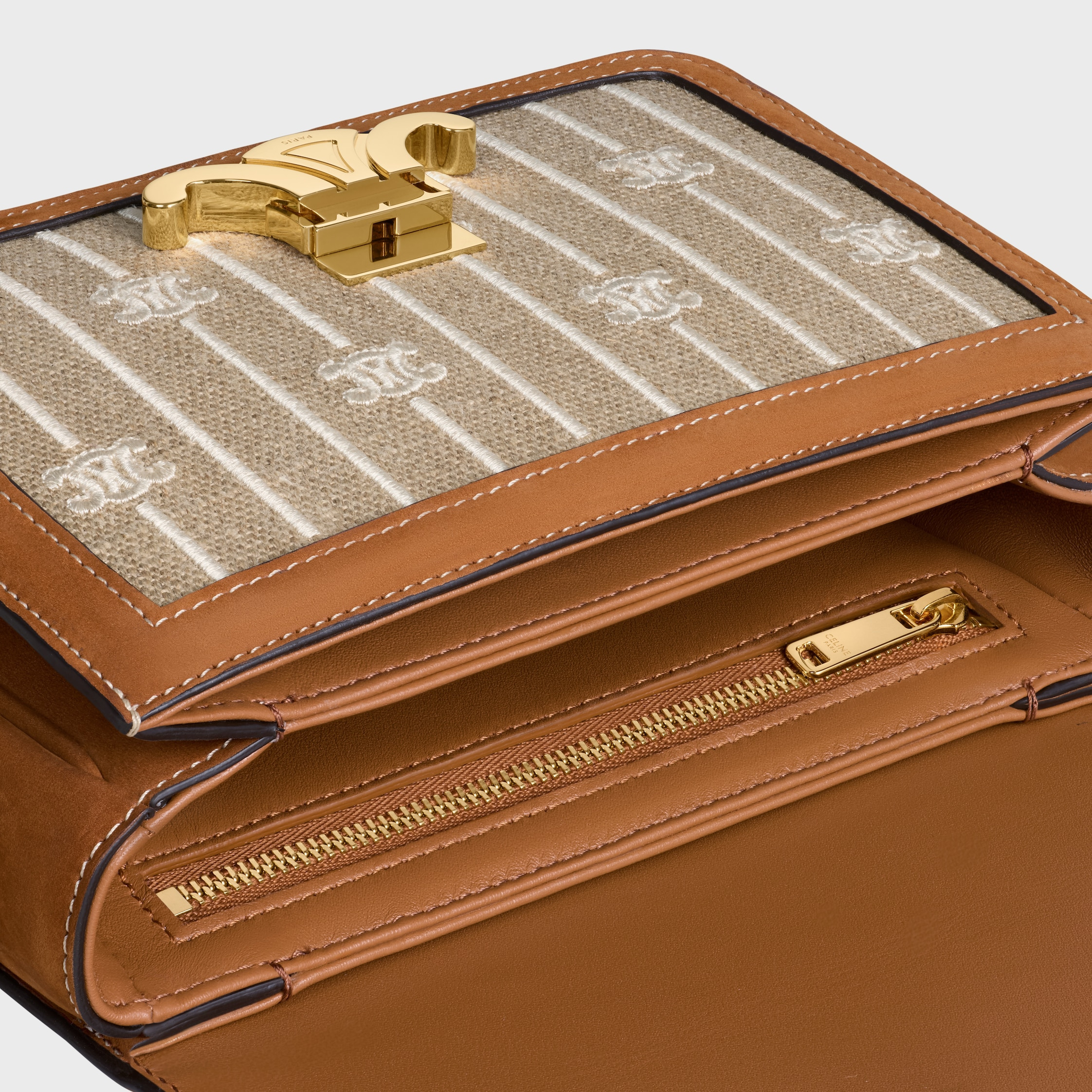 TEEN TRIOMPHE BAG IN TEXTILE WITH TRIOMPHE ALL OVER AND CALFSKIN - 4
