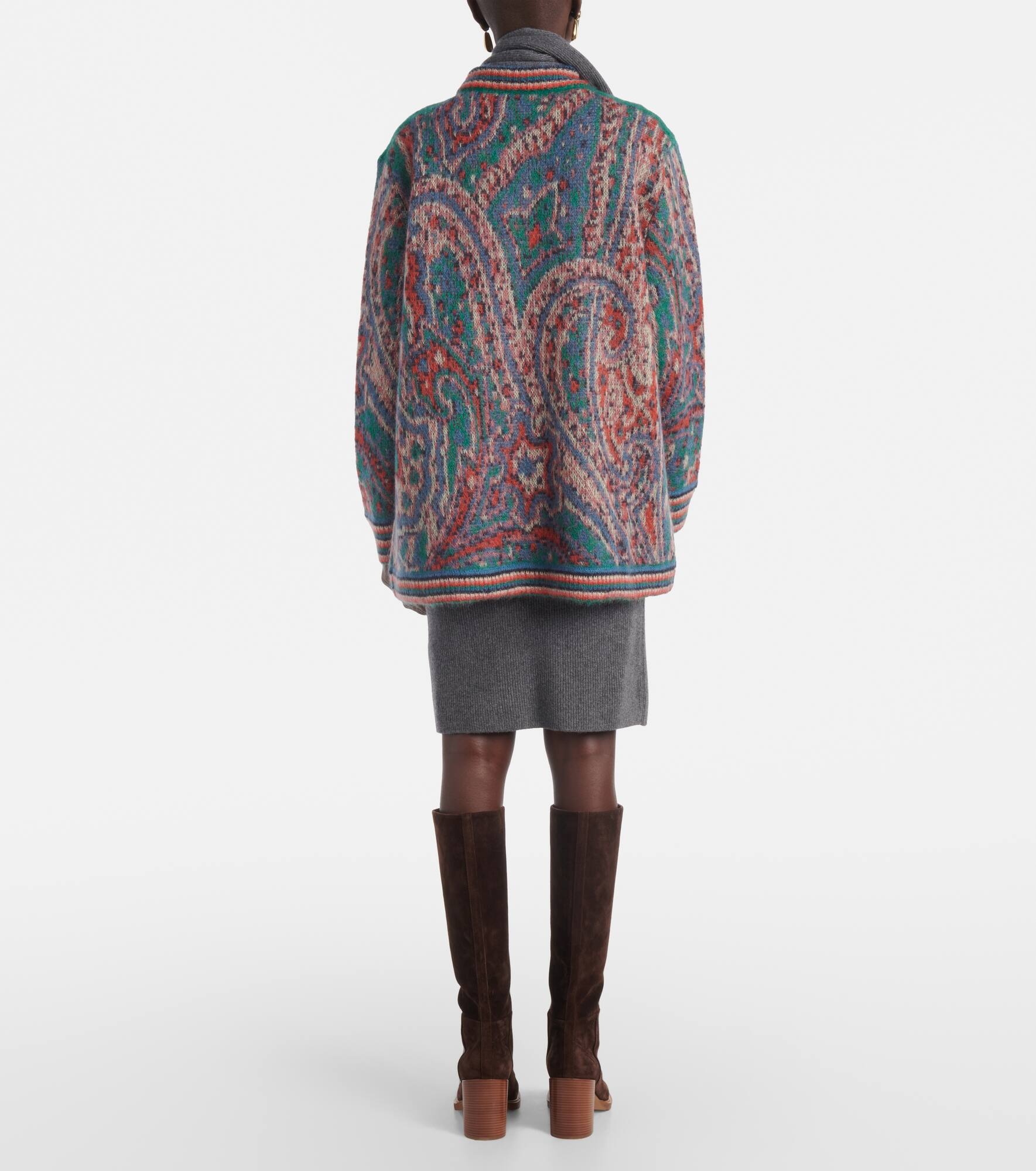 Paisley mohair-blend jacquard cardigan - 3