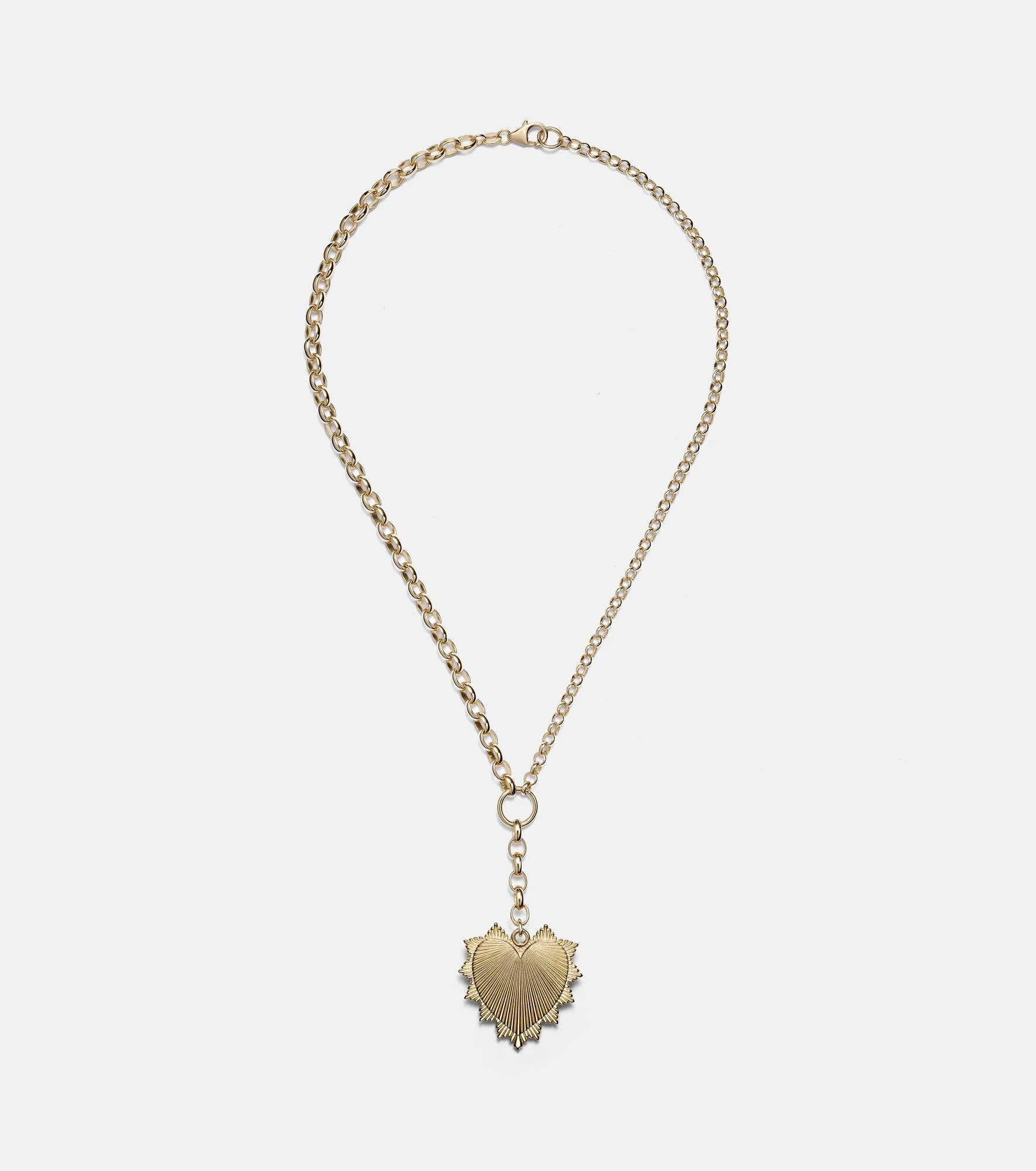 Oversized Love Token 18kt gold chain necklace - 1