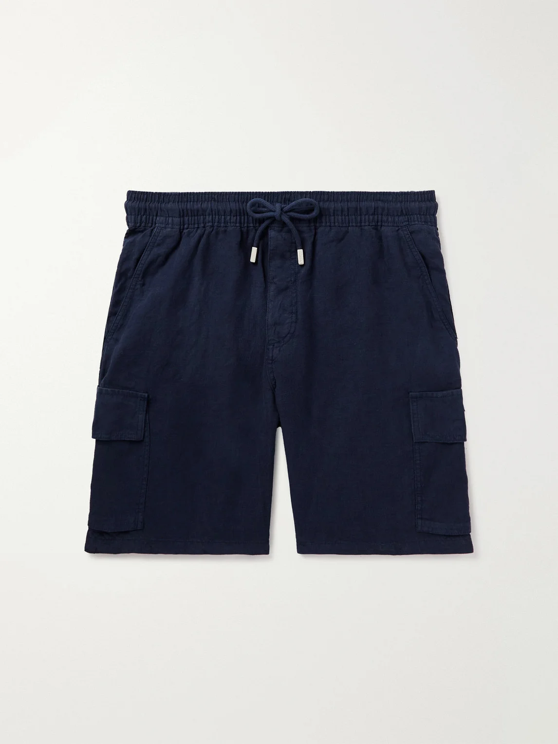 Straight-Leg Linen Drawstring Cargo Shorts - 1