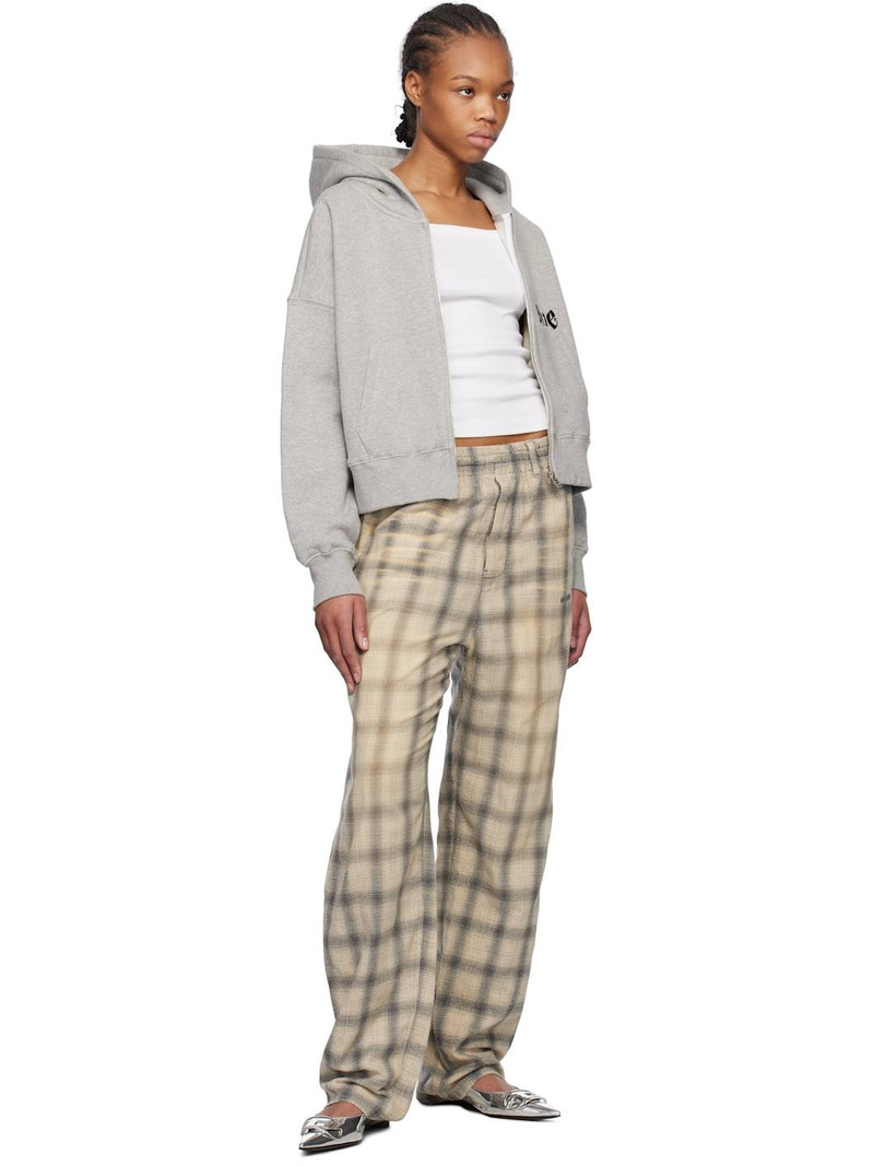 We11done Gray Oversized Logo Zip-Up Hoodie outlook