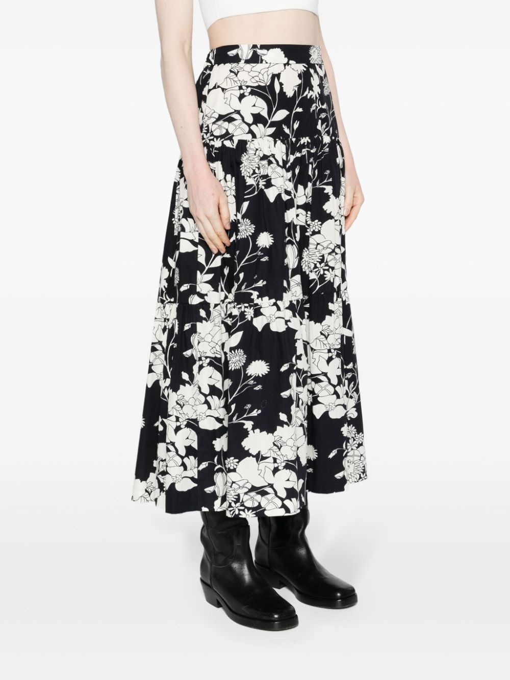 floral-print tiered maxi skirt - 3