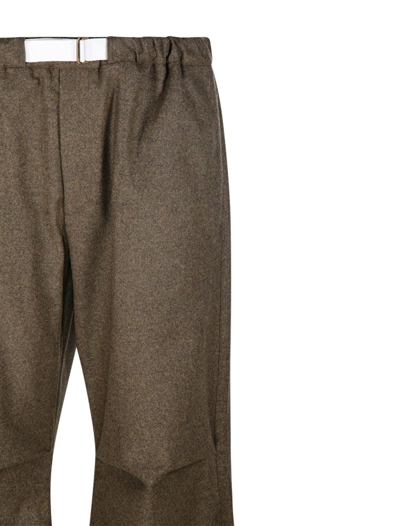 elastic-waistband belted trousers 4