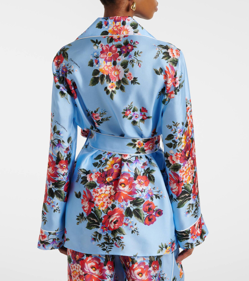 Floral belted silk blouse 6