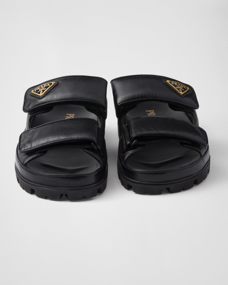 Nappa leather slides 5