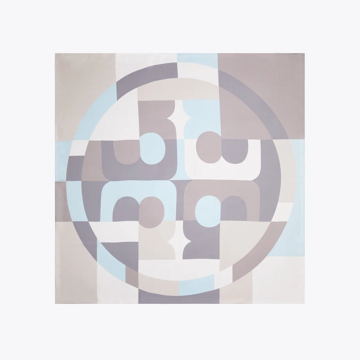 Geo Color Block Silk Square Scarf - 1