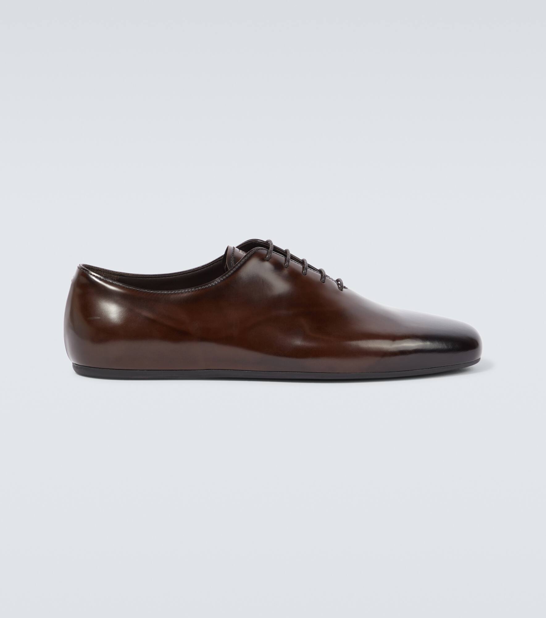 Brushed leather Oxford shoes - 1